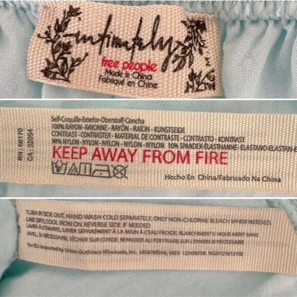 Free People Morning In Maine Slip blue lace mini dress lingerie M - Picture 11 of 12